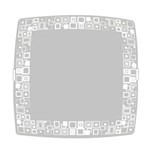 Ficha técnica e caractérísticas do produto Plafon Sobrepor Quadrado Grande 2 Lâmpadas E27 Mosaico Branco - Branco