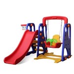 Ficha técnica e caractérísticas do produto Playground Infantil 3 em 1 com Escorregador, Balanço e Cesta de Basquete