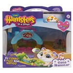 Playset Casa Hamster com Figura - Hamsters In a House - Lar Doce Lar - Azul e Amarelo - Candide
