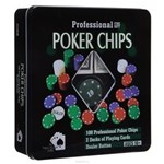 Ficha técnica e caractérísticas do produto Poker Chips Profissional 100 Fichas Numerada