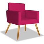 Ficha técnica e caractérísticas do produto Poltrona Cadeira Decorativa Beatriz Sala Quarto Escritório Recepção Suede Rosa Pink - AM DECOR