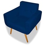 Ficha técnica e caractérísticas do produto Poltrona Cadeira Decorativa Charmy para Sala de Estar Luxo Suede Azul Marinho - AM Decor - Azul Marinho
