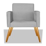 Ficha técnica e caractérísticas do produto Poltrona Cadeira Decorativa Nina Pés Palito para Sala de Estar Quarto Corano Cinza - AM Decor - Cinza