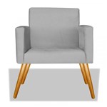 Ficha técnica e caractérísticas do produto Poltrona Cadeira Decorativa Nina Pés Palito para Sala de Estar Quarto Corano Cinza - AM Decor