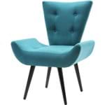Ficha técnica e caractérísticas do produto Poltrona Decorativa Emilia Suede Azul Turquesa - Leali