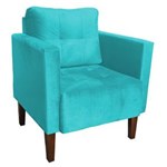 Ficha técnica e caractérísticas do produto Poltrona Decorativa Lívia para Sala e Recepção Suede Azul Tiffany - D`Rossi
