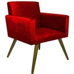 Ficha técnica e caractérísticas do produto Poltrona Decorativa Para Sala Beatriz Vermelho Acetinado – DL Decor - Vermelho Acetinado