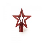 Ficha técnica e caractérísticas do produto Ponteira Estrela 3D P/Árvore de Natal 20x17Cm Vermelho - Cromus