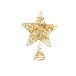 Ficha técnica e caractérísticas do produto Ponteira Estrela P/árvore de Natal 20x15cm Dourado