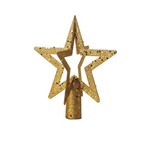 Ficha técnica e caractérísticas do produto Ponteira Estrela P/árvore de Natal 20x17cm 3d Dourado