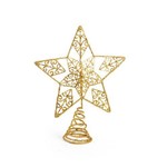Ponteira Estrela P/árvore de Natal 25x20cm Dourado