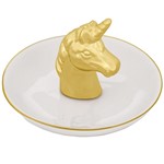 Ficha técnica e caractérísticas do produto Porta Bijoux Unicórnio Dourado em Cerâmica - Mart