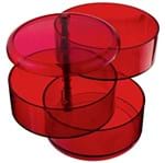 Ficha técnica e caractérísticas do produto Porta Bijuteria Plástico Vermelho 13x11x11