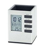 Ficha técnica e caractérísticas do produto Porta Caneta Lápis Calendário Digital Termômetro Relógio Led