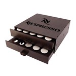 Porta Cápsula Café Nespresso Madeirado 50 Caps. Gaveta