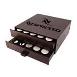 Ficha técnica e caractérísticas do produto Porta Cápsula Café Nespresso Madeirado 50 Caps. Gaveta