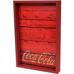 Ficha técnica e caractérísticas do produto Porta-Chaves Coca-Cola Madeira Wood Style Vermelho Urban - (32x22x4,5cm)