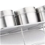 Ficha técnica e caractérísticas do produto Porta Condimentos Magnético com 06 Unidades Inox Cozinha