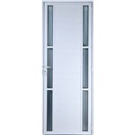 Porta de Alumínio Lambril com Visor Duplo 2,10 X 0,80 Direita Linha All Soft Cor Branco