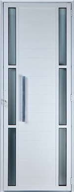 Ficha técnica e caractérísticas do produto Porta de Alumínio Lambril com Visor Duplo com Puxador Cor Branco 2,10 X 0,80 Esquerda Linha All Soft