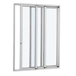 Porta de Correr Alumínio Branco com Vidro 3 Folhas Alumifort Sasazaki 216,5cmx200,5cm Direita