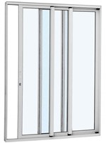 Ficha técnica e caractérísticas do produto Porta de Correr Alumínio Branco com Vidro 3 Folhas Alumifort Sasazaki 216.5cmx200cmx12.5cm