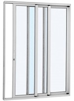 Ficha técnica e caractérísticas do produto Porta de Correr Alumínio Branco com Vidro 3 Folhas Alumifort Sasazaki 216.5cmx160.5cmx12.5cm