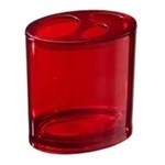 Ficha técnica e caractérísticas do produto Porta-Escova 10,4 X 7,5 X 11,2 Cm - Vermelho Transparente Coza