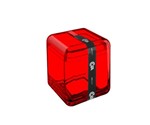 Ficha técnica e caractérísticas do produto Porta Escova 8,5 X 8,5 X 10,5 Cm Vermelho Transparente Coza