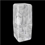 Ficha técnica e caractérísticas do produto Porta Escova com Tampa Cube M Coza Mármore Branco