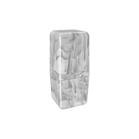 Ficha técnica e caractérísticas do produto Porta-escova com Tampa Cube - MBC 8,5 X 8,5 X 19,5 Cm Mármore Branco Coza