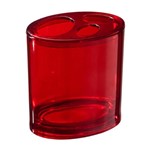 Ficha técnica e caractérísticas do produto Porta Escova de Dentes Retrô Oval 10,4 X 7,5 Cm Vermelho