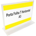 Ficha técnica e caractérísticas do produto Porta Folha Horizontal T em Acrílico para Papel A3