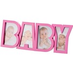 Ficha técnica e caractérísticas do produto Porta-Retrato Baby Rosa (10x15cm) para 4 Fotos - Rojemac