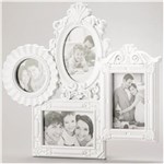 Ficha técnica e caractérísticas do produto Porta Retrato de Parede Retro Branco para 4 Fotos