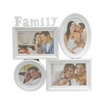 Ficha técnica e caractérísticas do produto Porta Retrato de Plástico para 4 Fotos Family