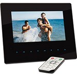 Porta-Retrato Digital Dazz Preto 65106 Slim com Tela em LED de 7”, Slot para Cartão de Memória, Calendário, Relógio e Slide Show