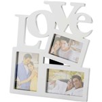 Ficha técnica e caractérísticas do produto Porta Retrato Love 10x15 para 3 Fotos- Prestige - Branco