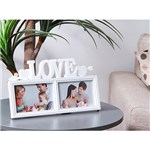 Ficha técnica e caractérísticas do produto Porta-Retrato Love 2 Fotos Branco - At. Home