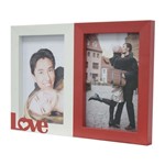 Ficha técnica e caractérísticas do produto Porta-Retrato Love 2 I Fotos 10x15cm Branco, Vermelho Kapos