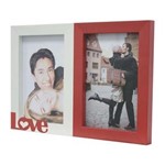 Ficha técnica e caractérísticas do produto Porta-Retrato Love 2 I Fotos 10x15cm , Kapos - Branco|Vermelho