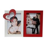 Ficha técnica e caractérísticas do produto Porta-Retrato Love II 2 Fotos 10x15cm Branco, Vermelho Kapos - Branco