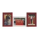 Ficha técnica e caractérísticas do produto Porta-Retrato Love II 3 Fotos 10x15cm Branco, Vermelho Kapos - Branco