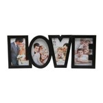 Ficha técnica e caractérísticas do produto Porta Retrato Love para 4 Fotos 10cmx15cm Rojemac Preto