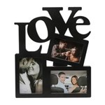 Ficha técnica e caractérísticas do produto Porta Retrato para 3 Fotos Love Prestige - Preto
