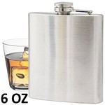 Ficha técnica e caractérísticas do produto Porta Whisky Vodka Garrafa de Aço Portátil Cantil 6 Oz 177ml Cbrn01453