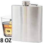 Ficha técnica e caractérísticas do produto Porta Whisky Vodka Garrafa de Aço Portátil Cantil 8 Oz 236ml CBRN01446