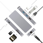 Ficha técnica e caractérísticas do produto Cabo adaptador Portátil 7 em 1 USB-c Hub Tipo-c para HDMI / 2XUSB3.0 / Ethernet / SD / adaptador TF
