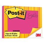 Ficha técnica e caractérísticas do produto Post-it 76 X 102mm 90 Folhas Post-it 3M Rosa