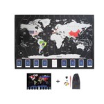 Ficha técnica e caractérísticas do produto Poster de Raspar Mapa do Mundo, Cor: Preto e Prata e Tubo Colorido